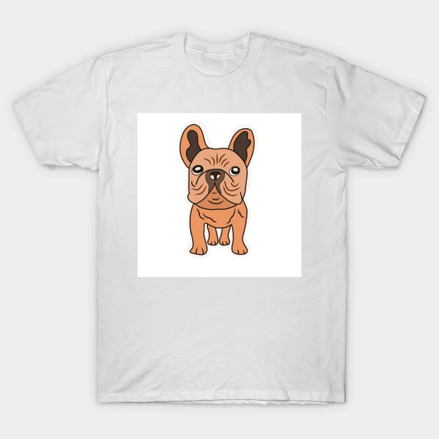 Isolated of a cute puppy french bulldog T-Shirt by chrstdnl